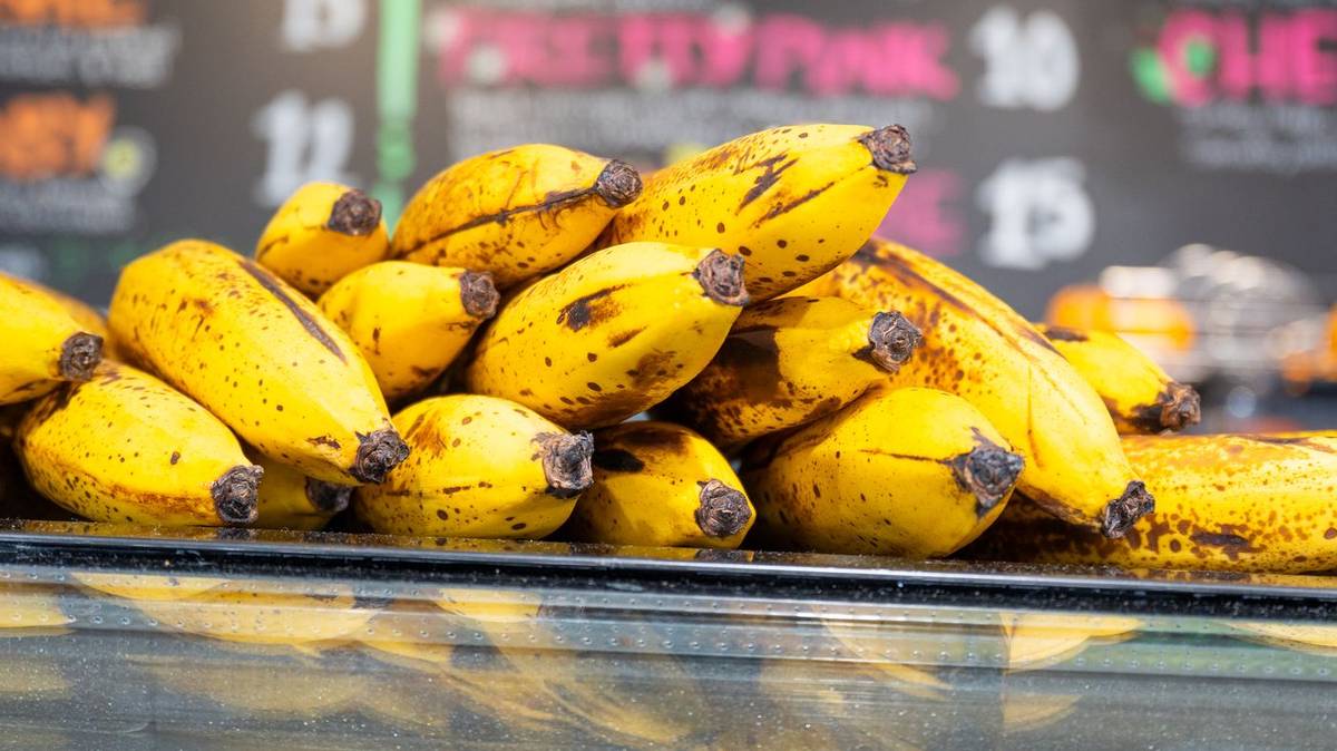 Fresh bananas on the counter at Nova Cafe