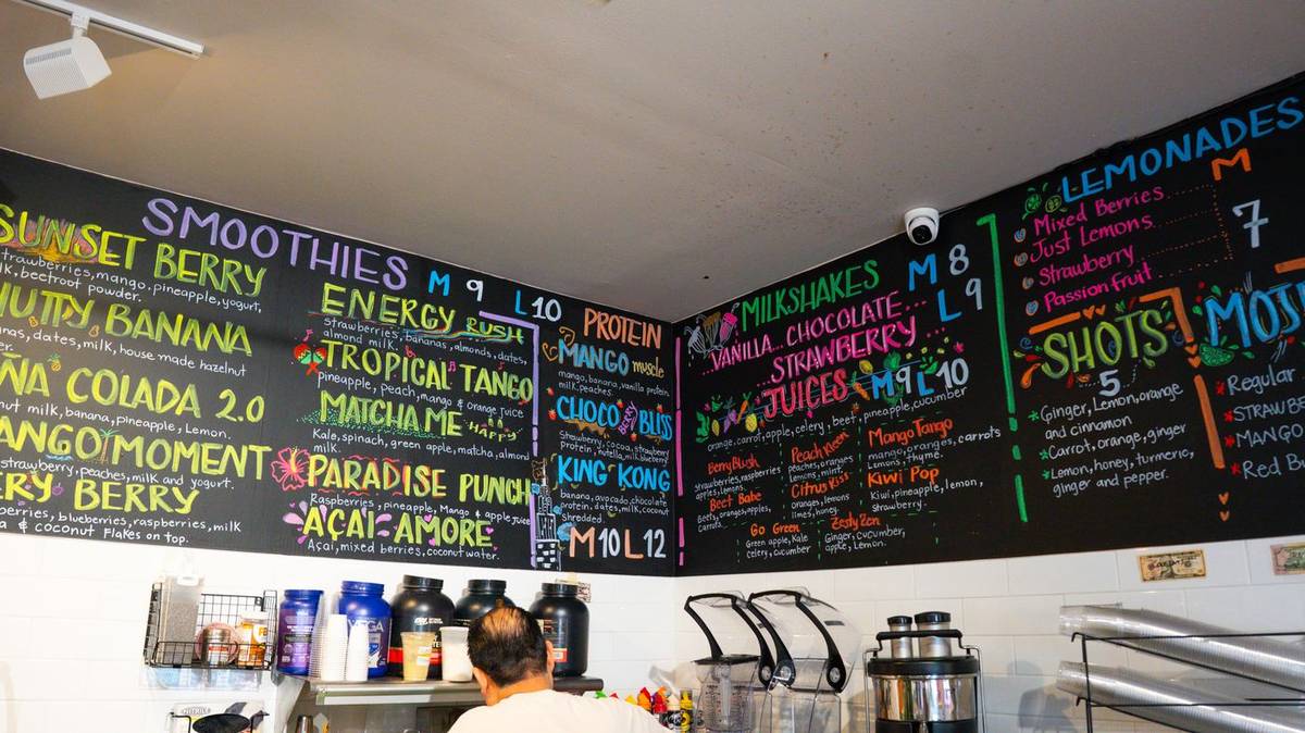 Smoothies, energy, protein, milkshakes, juices, lemonades and shots